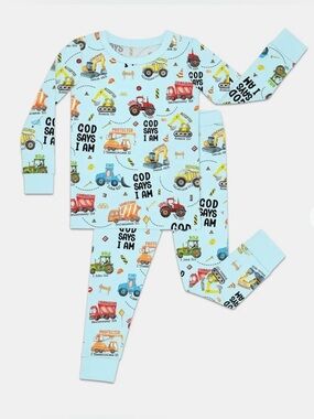 God Says I Am Construction Theme Bamboo Pajamas